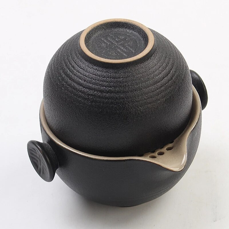 Kung Fu Teaware 1 oală 2 căni din ceramică de călătorie în aer liber Birou Set de băuturi cești portabile de ceai chinezești Gaiwan ceainic cadou rafinat