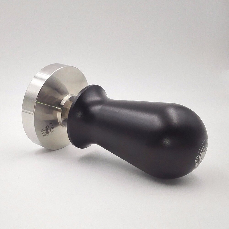 51/58mm Tamper cafea espresso negru din oțel inoxidabil Presiune constantă calibrat Barista bază plată Tamper pentru presare boabe de cafea