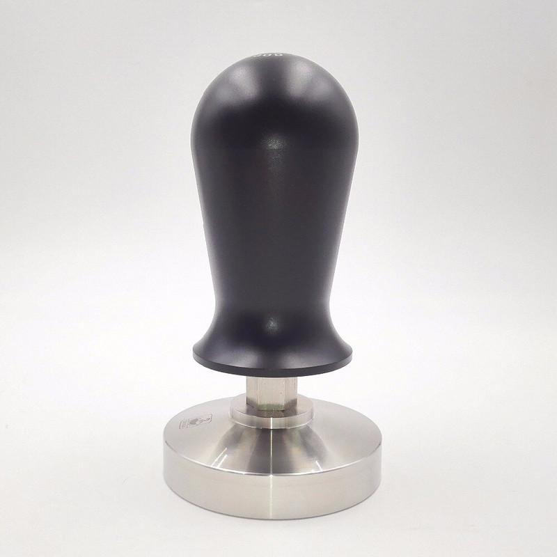 51/58mm Tamper cafea espresso negru din oțel inoxidabil Presiune constantă calibrat Barista bază plată Tamper pentru presare boabe de cafea