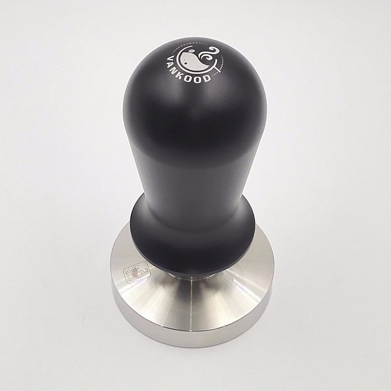 51/58mm Tamper cafea espresso negru din oțel inoxidabil Presiune constantă calibrat Barista bază plată Tamper pentru presare boabe de cafea