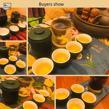 Пътуващ сервиз за чай Керамична чаша Bts Cup Преносим чайник Kung Fu Чайни прибори Лилав пясъчен чай Чаша за чай Ceremony Китайски комплект за чай Подаръчен комплект