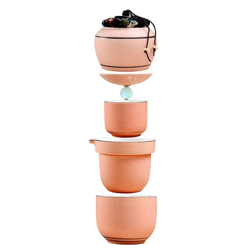 Kelioninis arbatos rinkinys 6 dalių Keraminis lauko nešiojamas krepšys Kinų KungFu arbatos indų rinkiniai Gaiwan arbatos puodelių rinkinys Gėrimų puodelis Nemokamas pristatymas