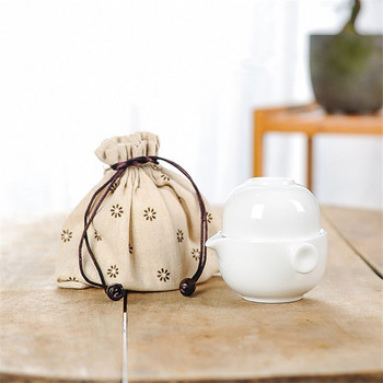 Преносими керамични комплекти за чай Kung Tea Китайски чайник с чаша за чай Комплекти за чай за пътуване Чайник за вода Домашен офис Съдове за напитки Gaiwan