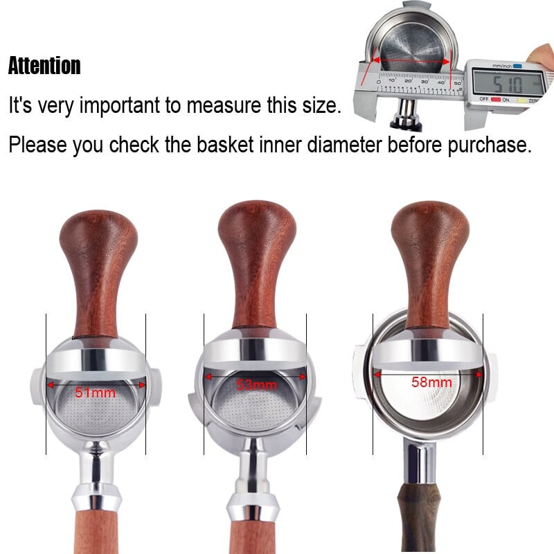 Kavos tamperis Barista Espresso 51mm 53mm 58mm Plokščias preso Tampers Pagrindas Su Silikono kilimėliu Dozavimo žiedo Miltelių Puodelis