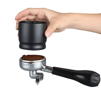 Интелигентен пръстен за дозиране от алуминиева сплав Купи за приготвяне на 58 мм кафе за подправяне на еспресо Бариста инструмент за кафе на прах Черно сребро