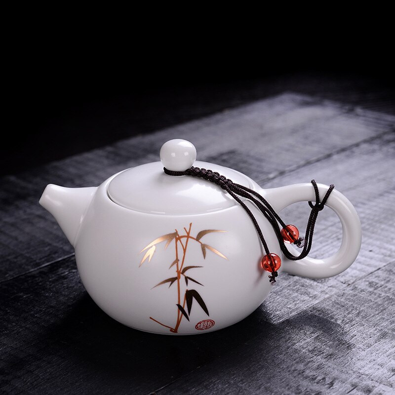Kínai teáskészlet kültéri utazáshoz Kung Fu teáskészlet egy edény négy csésze kerámia teáskanna teáscsésze teás szertartás Hordozható szolgáltatások Porcelán