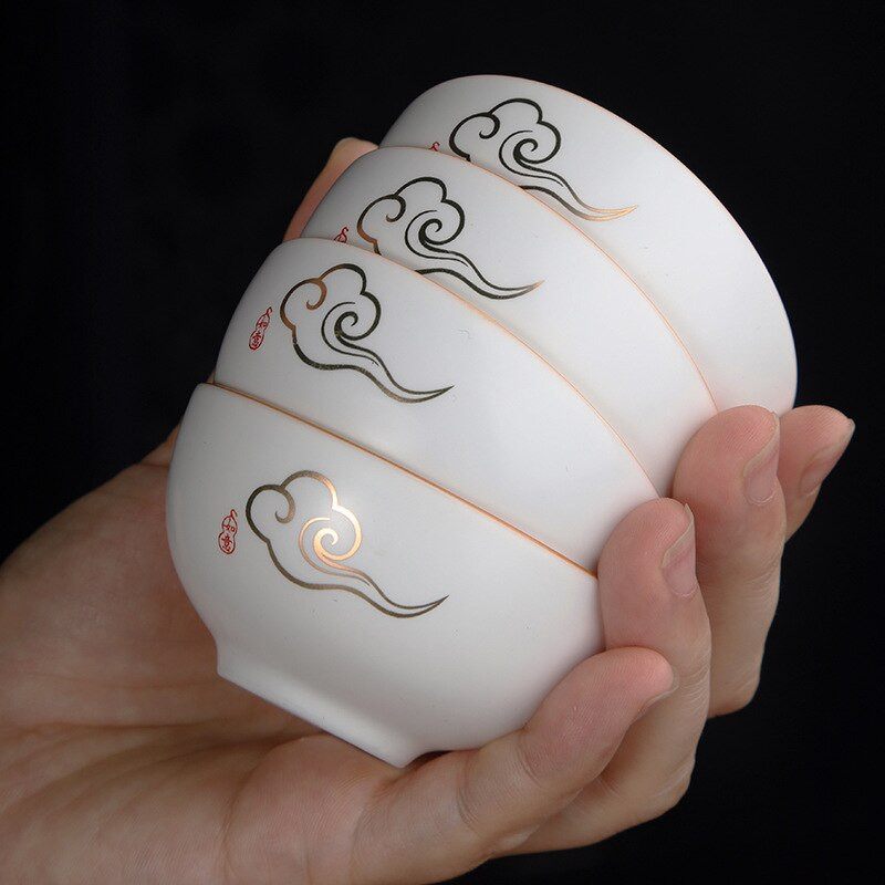 Kínai teáskészlet kültéri utazáshoz Kung Fu teáskészlet egy edény négy csésze kerámia teáskanna teáscsésze teás szertartás Hordozható szolgáltatások Porcelán