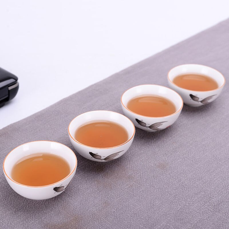 Kínai teáskészlet kültéri utazáshoz Kung Fu teáskészlet egy edény négy csésze kerámia teáskanna teáscsésze teás szertartás Hordozható szolgáltatások Porcelán