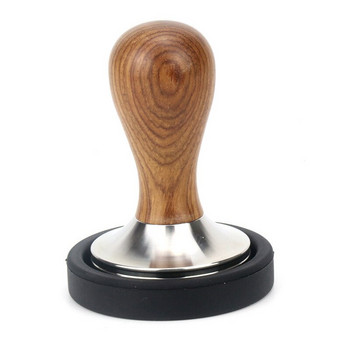Coffee Tamper 51mm 53mm 58mm Coffee Powder Hammer Yellow Pear Wood Stainless Steel Coffee Tamper Coffee Accessories