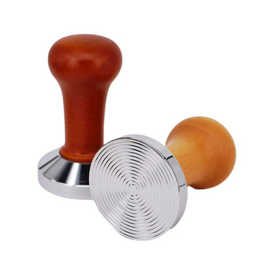 Kávéporprés töltőanyag Bükk faporkalapács lapos aljú menetes alsó fa tömör fogantyú 51mm/53mm/58mm-hez