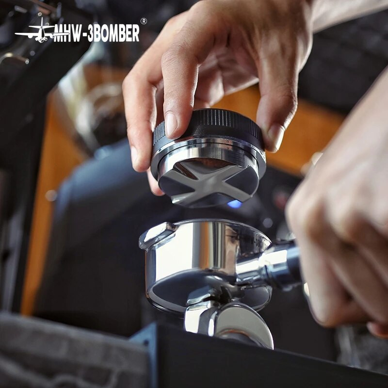 Kávé Tamper Espresso Szabotázs 51mm 53mm 58mm Kávéelosztó Barista Elosztó Eszközök Rozsdamentes acél talp Ultra vékony