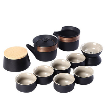 Σετ τσαγιού γιαπωνέζικου στυλ Μαύρης αγγειοπλαστικής Beam One Pot Six Cups With Bag Kungfu Home Σετ τσαγιού Office Travel Teaware 10 τεμ./σετ