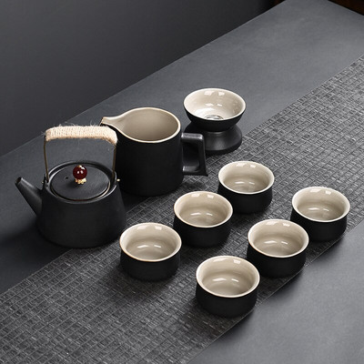 10/11db hordozható utazó teáskészlet kerámia teáskanna csésze japán kung fu teaset puer vízforraló Gaiwan teaszertartás teáscsészé