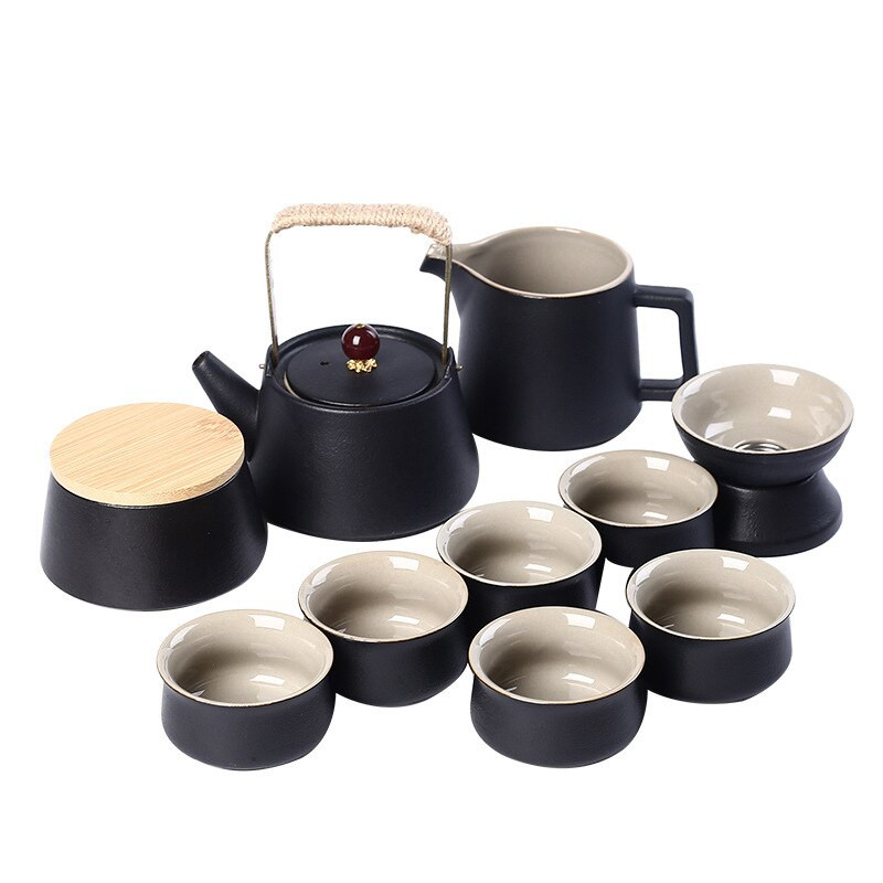10/11db hordozható utazó teáskészlet kerámia teáskanna csésze japán kung fu teaset puer vízforraló Gaiwan teaszertartás teáscsészé
