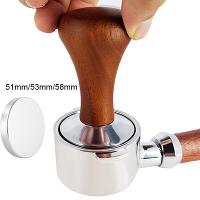 Тампер за еспресо кафе Barista 51 mm 53 mm / 58 mm Основа за тампери с плоска преса със силиконова подложка Дозиращ пръстен Чаша за пудра