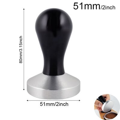 Espresso kávé szabotázs 51mm/53mm/58mm alumínium kávéelosztó kiegyenlítő szerszám babprés kalapács fogantyúval Baristalhoz