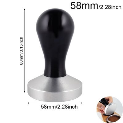 Espresso kávé szabotázs 51mm/53mm/58mm alumínium kávéelosztó kiegyenlítő szerszám babprés kalapács fogantyúval Baristalhoz