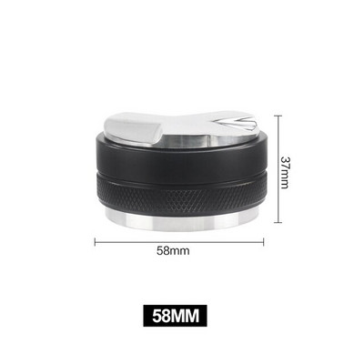 51MM/53MM/58MM Kávépor-elosztó Espresso Kávéeszközök 304 Rozsdamentes acél, kétfejű, három cellás, lapos kávészabotázs