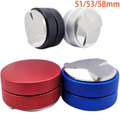 Podesivi nabijač kave, 3 kuta, ravni razdjelnik kave 51/53/58 mm za filtar s drvenom bazom