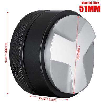 Podesivi nabijač kave, 3 kuta, ravni razdjelnik kave 51/53/58 mm za filtar s drvenom bazom