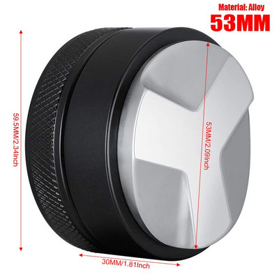 Podesivi nabijač kave, 3 kuta, ravni razdjelnik kave 51/53/58 mm za filtar s drvenom bazom