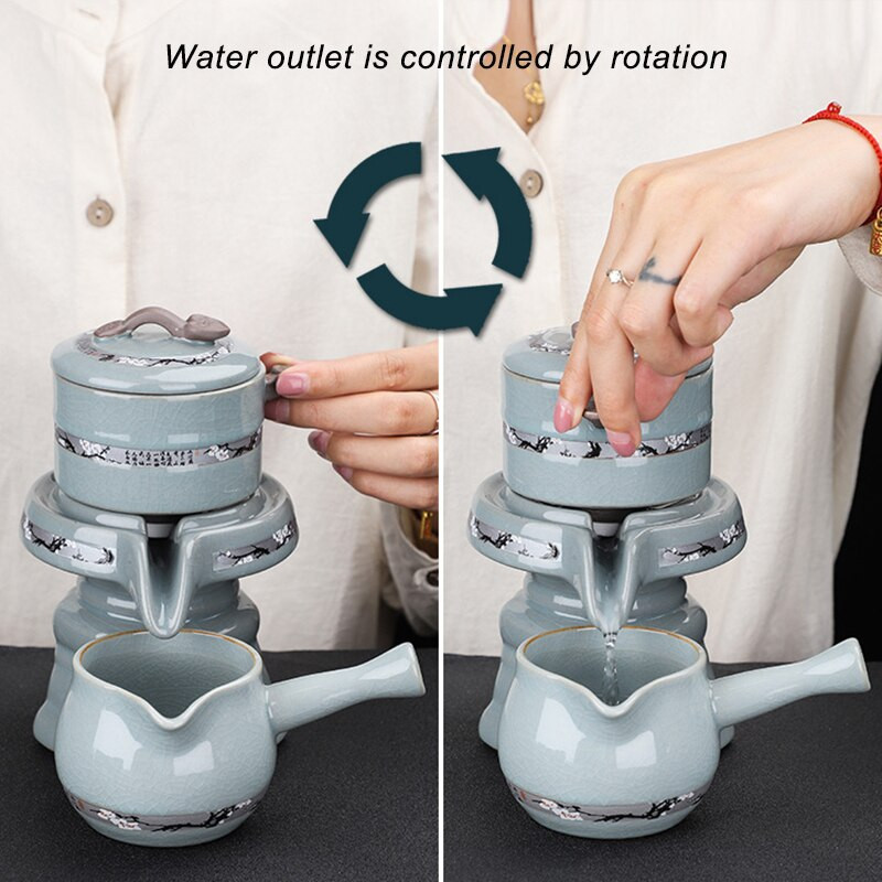 Eworld 2022 Naujasis Ge Yao Automatinis arbatos rinkinys Arbatinukas arbatinukas Puer puodeliai Dubens sietelis Virtuvės valgomojo baro arbatos puodelis