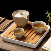 Keraminis arbatinukas Nešiojamas kelioninis arbatos rinkinys Nešiojamas arbatos indas 1 puodukas 2 puodeliai kinietiškas gaivanas Kung Fu arbatai Namų kavos senoviniai gėrimai