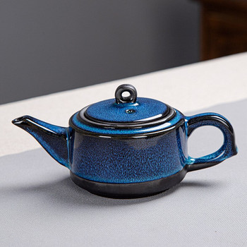 Сервиз за чай в японски стил Комплекти прибори за чай Сини керамични чаши за чай Бизнес подарък Преносим китайски чайник за кунг-фу