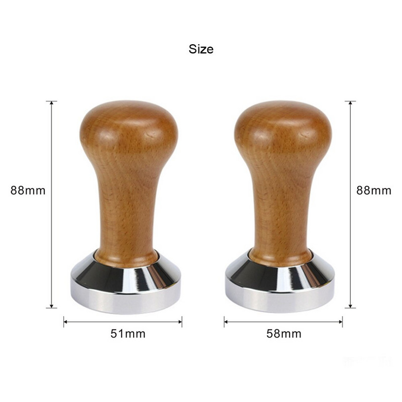 51/58 mm-es fa nyelű kávé szabotázs eszpresszó por lapos daráló eszpresszó prés kalapács kávé szabotázs Barista eszköz