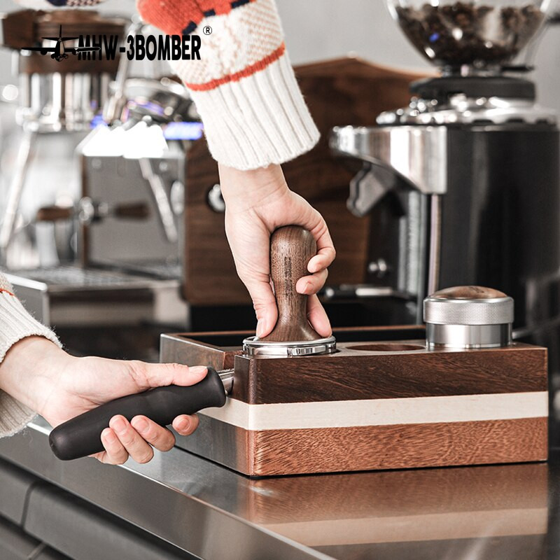 Kávé szabotázs 58mm espresso tamper Fit 58mm portafilter rozsdamentes acél alap Kávéprés Barista döngölő eszközök Espresso döngölő