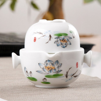 Керамични чайници gaiwan чаши за чай китайски прибори за чай преносими комплекти за чай за пътуване с чанта за пътуване Безплатна доставка