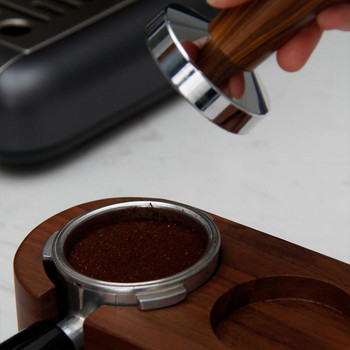Ξύλινη λαβή Coffee Tamper Coffee Powder Pressure 58mm 51mm Coffee Espresso Mat Powder Hammer Coffeeware Kitchen Coffeeware