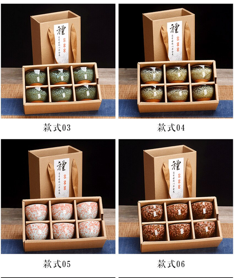 6 komada keramičkog posuđa za piće Posuđe za čaj Kineski KungFu Set za čaj Šalica za sake Šalice za sake 50 ml Master Cup Male zdjelice za čaj Dekoracija Poklon