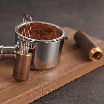 Инструмент за разпределение на бъркалка за еспресо кафе Nature Дървена дръжка Бъркалка за кафе Ръчен тампон за кафе Разпределител Кухненски аксесоари