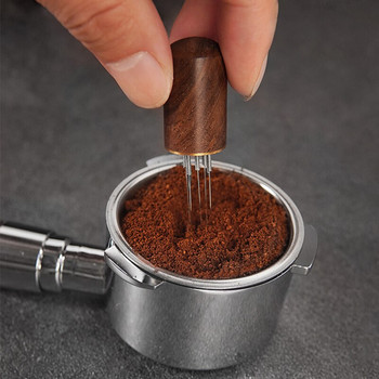 Εργαλείο διανομής αναδευτήρα καφέ Espresso Nature Wood Handle Coffee Stirrer Coffee Hand Tamper Distributor Αξεσουάρ κουζίνας