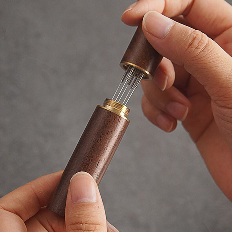 Инструмент за разпределение на бъркалка за еспресо кафе Nature Дървена дръжка Бъркалка за кафе Ръчен тампон за кафе Разпределител Кухненски аксесоари