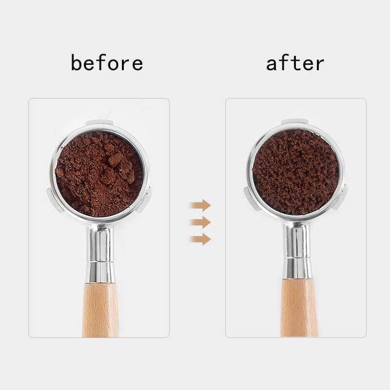 Инструмент за разпределение на бъркалка за еспресо кафе Nature Дървена дръжка Бъркалка за кафе Ръчен тампон за кафе Разпределител Кухненски аксесоари