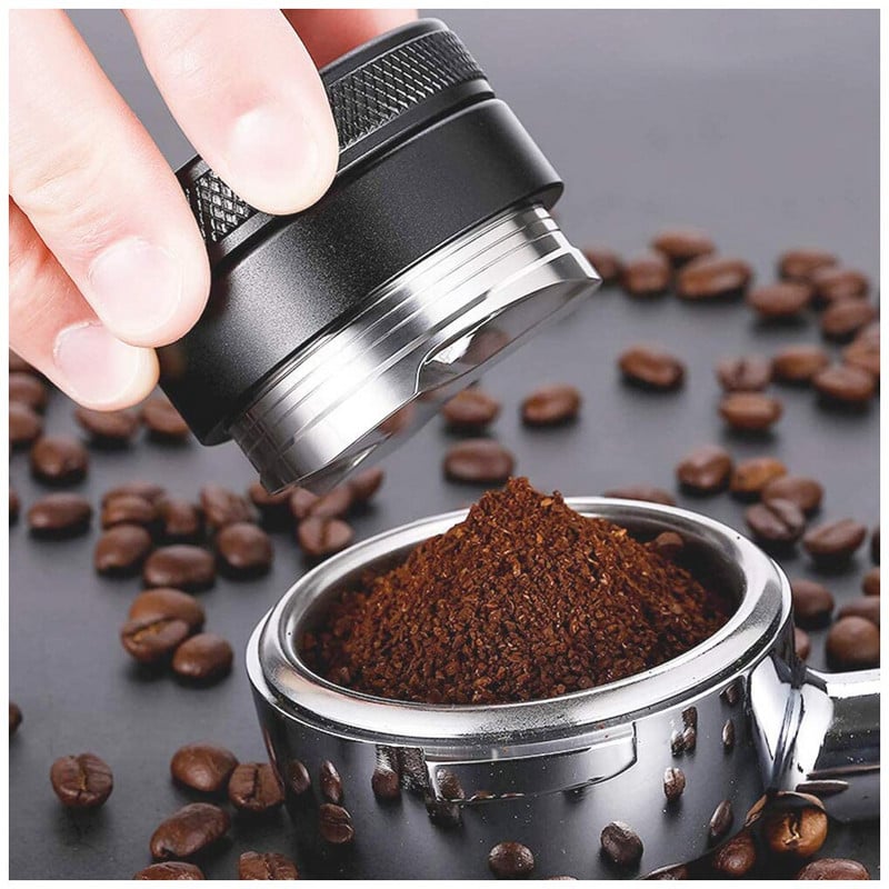 Kávéelosztó szabotázs 36-42,5 mm, állítható vízszintező porkalapács Portafilter Barista kávéfőző berendezéshez