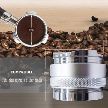 Διανομέας καφέ 53 χιλιοστών, συμπιεστής και χειροκίνητος συμπιεστής, κατάλληλος για 54 χιλιοστά Breville Portafilter, Dual Head Coffee Tamper