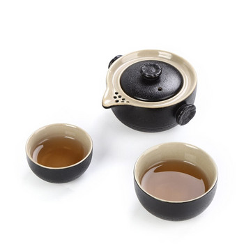 Kung Fu Teaware 1 Pot 2 Cup Κεραμικά Ταξιδιωτικά σετ ποτών σε εξωτερικό χώρο γραφείου Φορητά φλιτζάνια κινέζικου τσαγιού Gaiwan Tea Pot Εξαιρετικό δώρο
