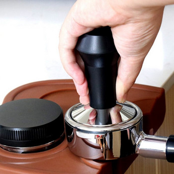 51MM Espresso Coffee Tamper черна неръждаема стомана ABS дръжка машина преса плоска основа бариста машина аксесоари