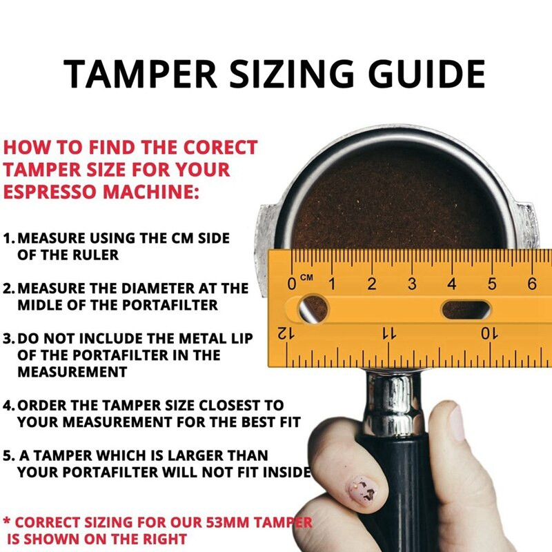 53 mm kalibrirani espresso nabijač - nabijač za kavu s ravnom bazom od nehrđajućeg čelika s oprugom