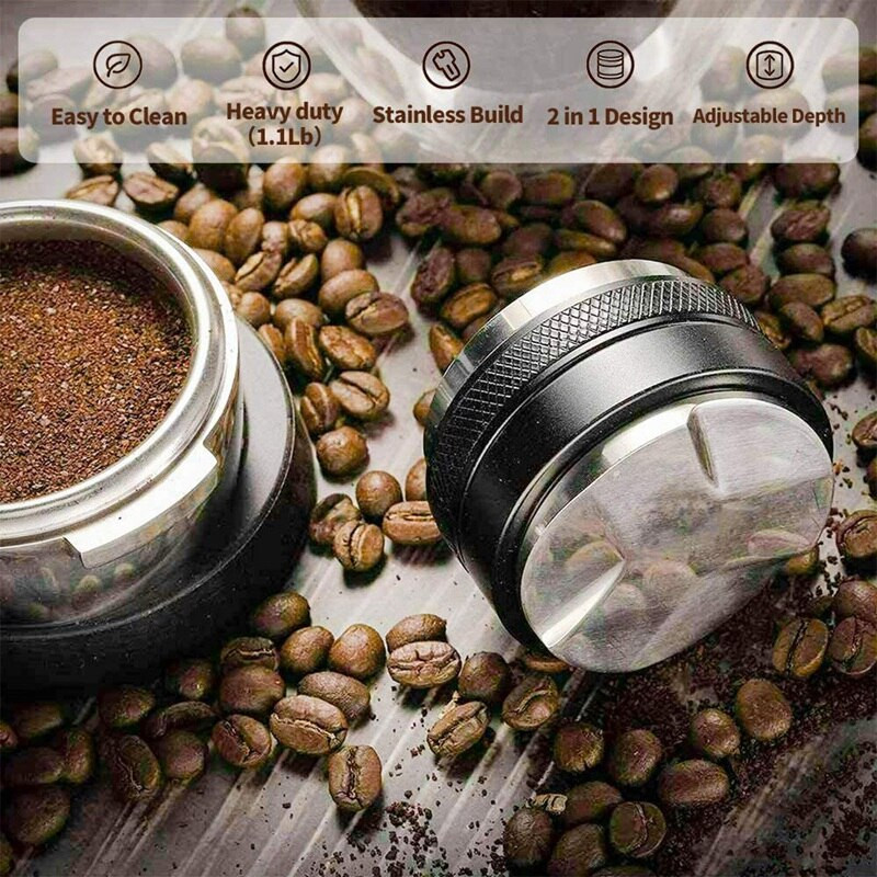 Espresso szabotázs, kétoldalas kávéelosztó szabotázs 58 mm-es Breville portaszűrőhöz, állítható fokozatú kávé szabotázs