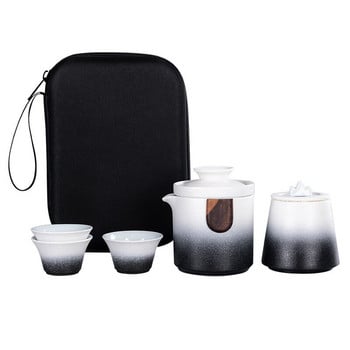 Κινέζικο Kung Fu Travel Teaware Κεραμικό φορητό Teapot Teaset Teaset Gaiwan Φλιτζάνια Τσάι Τελετή Τσαγιού με τσάντα ταξιδιού