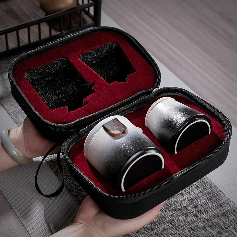 Kínai Kung Fu utazási teáskészlet Kerámia hordozható teáskanna porcelán teakészlet Gaiwan teáscsészék teaszertartás teáskészlet utazótáskával