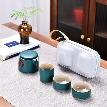 Σετ τσαγιού ταξιδιού Express Cup One Pot Two Cup Portable Bag Ceramic Outdoor Travel Kung Fu Teaware Δώρο για φίλο Προσαρμοσμένο λογότυπο