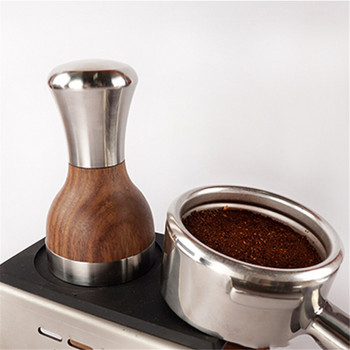 51/53/58mm Coffee Tamper Επίπεδη Βάση Μασίφ Ξύλο 304 Ανοξείδωτο ατσάλι σφυρί σε σκόνη Espresso Αξεσουάρ καφέ για εργαλεία Barista