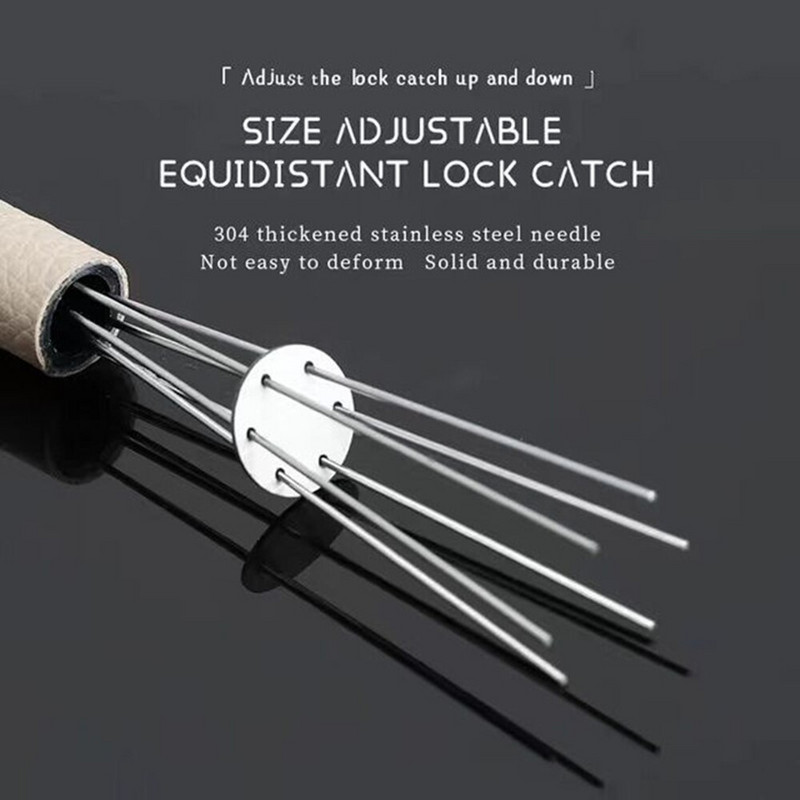 Mješalica za espresso kavu Tamper WDT Alat za distribuciju Kožna ručka Uzica Tip igle Alati za distribuciju kave Nehrđajući čelik