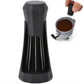 Rozsdamentes acél 304 tűtű espresso kávé szabotázs elosztó keverő keverő WDT szerszám önbeálló állvány súlyozott alap