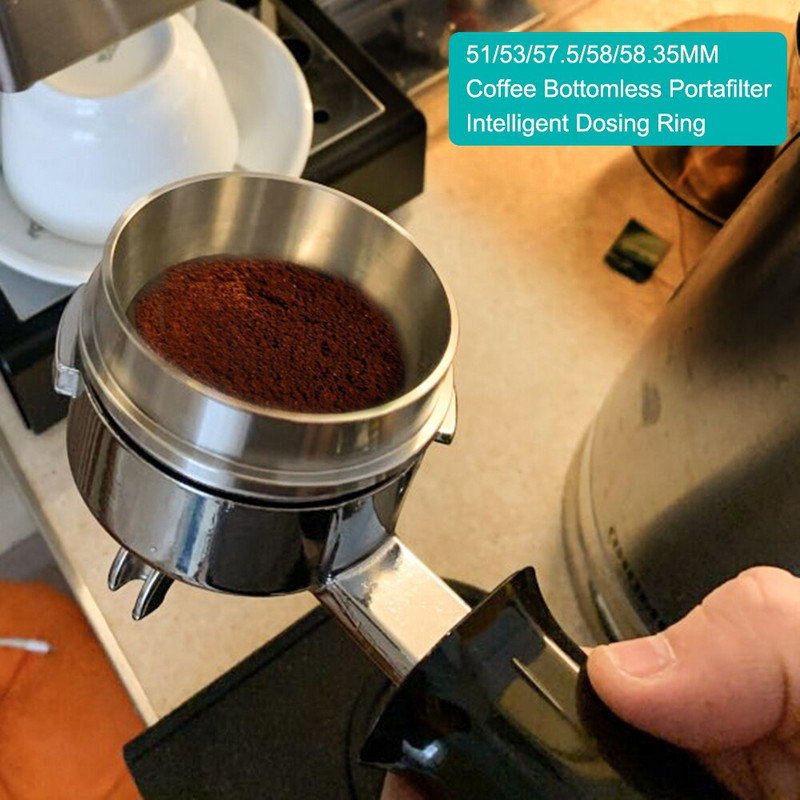 51/53/57,5/58/58,35 mm-es kávéadagoló gyűrű Espresso Barista eszköz Rozsdamentes acél kávéfőző Kávészűrő szabotázs